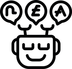 Ai robot analyzing currency exchange rates for british pound, armenian dram and litecoin