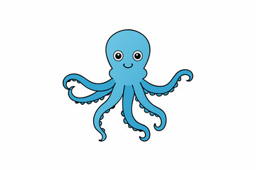 Colorful octopus vector with detailed tentacles, perfect for t-shirt designs, children’s books, and educational materials. Ideal for ocean and marine life themes.