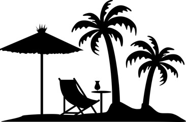 Summer Beach Chairs Graphic Logo
