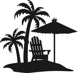 Obraz premium Summer Beach Chairs Graphic Logo