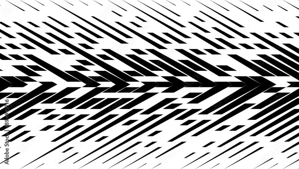 Poster black and white abstract geometric pattern. sharp arrows for background and jersey design. fully edi