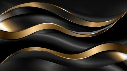 Elegant black and gold waves in abstract background design