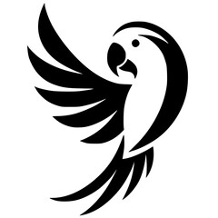 Silhouette of a macaw bird