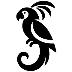 Silhouette of a macaw bird