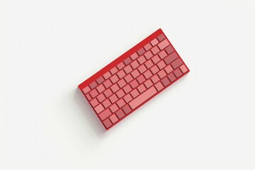 Red computer keyboard suitable for education-related symbols, in minimalist icon set.
