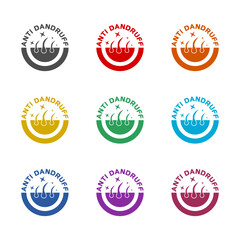 Anti dandruff icon isolated on white background. Set icons colorful