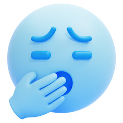 PNG 3D Yawn Emoji icon isolated on a white background
