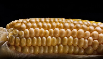 Closeup textured background of yellow kernels of ripe corn