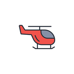 Helicopter icon. vector.Editable stroke.linear style sign for use web design,logo.Symbol illustration.