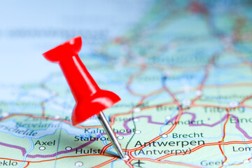 Antwerpen, Belgium pin on map
