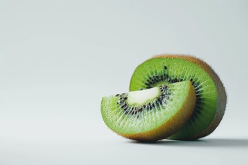 Kiwi Fruit Slice on a White Background