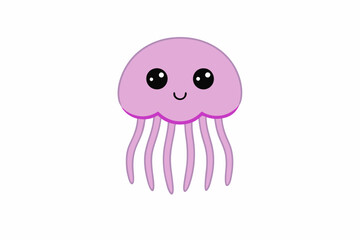 Elegant vector illustration of a colourful jellyfish with intricate details, perfect for ocean-themed designs, posters, and educational materials. High-quality and versatile.