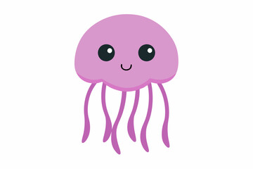 Elegant vector illustration of a colourful jellyfish with intricate details, perfect for ocean-themed designs, posters, and educational materials. High-quality and versatile.