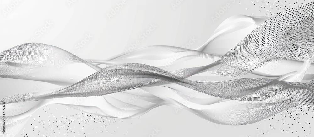 Sticker abstract grey waves on white background