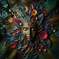 sparkling and flashy luxury festival mask