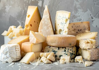 Fototapeta premium Assortment of Different Types of Cheese