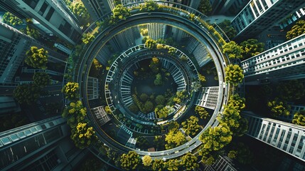Green futuristic skyscraper, environment and architecture concepts