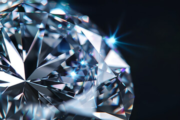 Close-Up of a Brilliant-Cut Diamond Showcasing Its Clarity and Intricate Facets