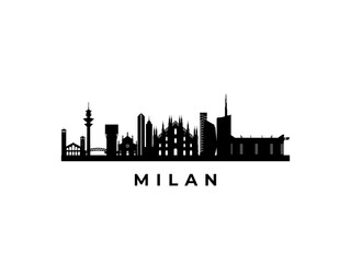 Fototapeta premium Vector Milan skyline. Travel Milan famous landmarks. Business and tourism concept for presentation, banner, web site.