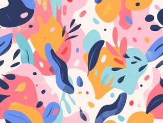Artistic background, color palette creating repeated patterns, flat design illustration