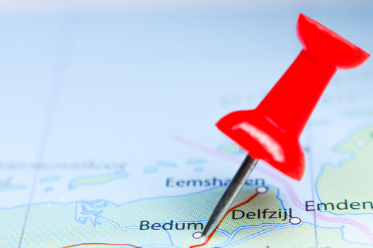 Bedum, Netherlands pin on map. Holland