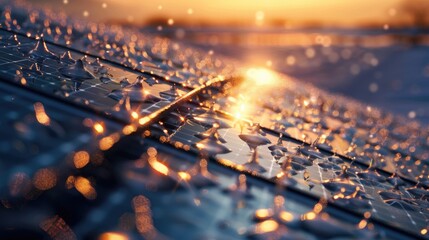 Solar cells being tested for durability in extreme weather conditions.