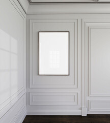 Classic White Interior Frame Mockup Modern Furniture