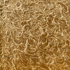 Gold patterned structured background. Golden structural patterns on a golden wall background.