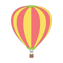 Fototapeta premium kids drawing cartoon Vector illustration hot air balloon icon Isolated on White