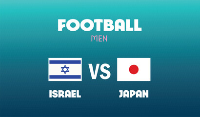 Israel Vs Japan Match Football Men Games Sport 2024 Abstract Design Teams Countries Symbol Logo Vector Illustration