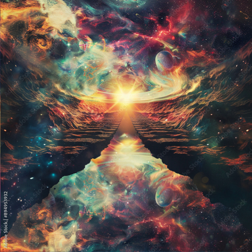 Wall mural a spiritual space trippy background that is light enough so that black text would be visible on it