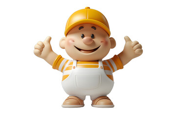 [Transparent Background PNG]3D Cartoon Boy Giving Two Thumbs Up