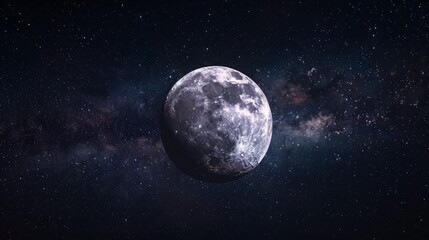 moon with milky way background