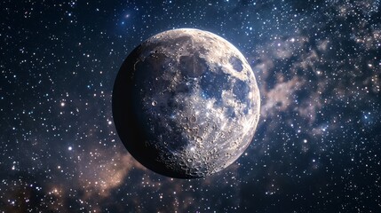 Obraz premium moon with milky way background