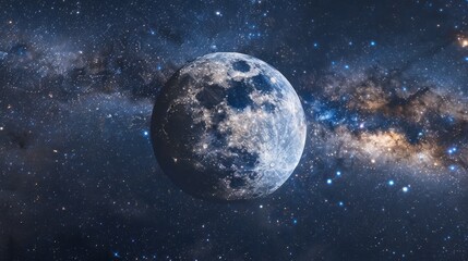 Obraz premium moon with milky way background