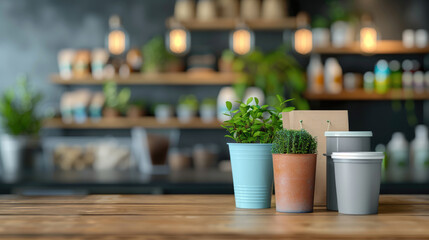 Experience sustainable shopping in a warm-lit zero waste store. Photorealistic focus on customers using their own containers, highlighting eco-friendly practices.