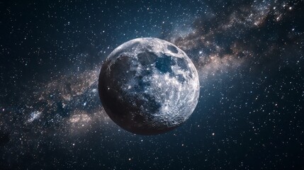 Obraz premium moon with milky way background