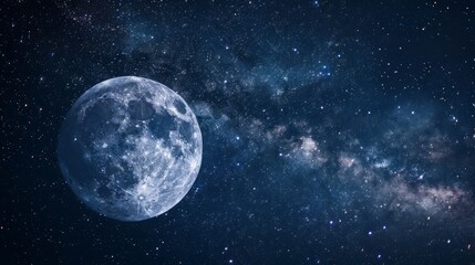 moon with milky way background