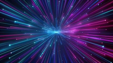 Blue and Pink Light Streaks Radiating From Center
