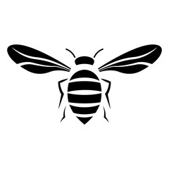 Simple design of bee illustration. Minimalistic, isolated on a white background. Vector Illustration Black and Whit