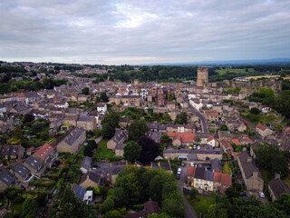 Aerial view of Richmond Castle, Yorkshire, England