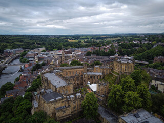 Fototapeta premium Durham castle aerial view, Northumberland, England