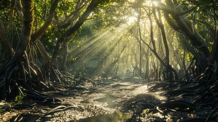 mangrove area. mangrove day background concept