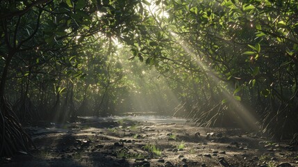 mangrove area. mangrove day background concept