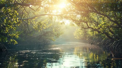 mangrove area. mangrove day background concept