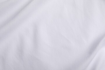 Fototapeta premium Texture of white fabric as background, top view