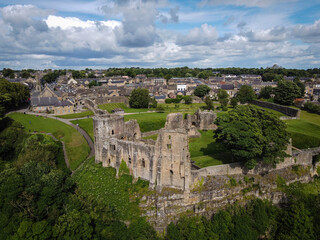 Barnard Castle aerial view, Durham county, England