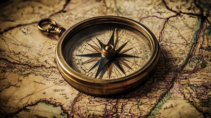 Graphic design with vintage maps and compasses

