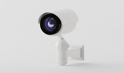 3D Rendered Modern Security Camera with Clean Minimalist Design for Tech and Security Projects