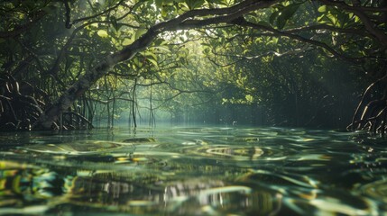mangrove area. mangrove day background concept